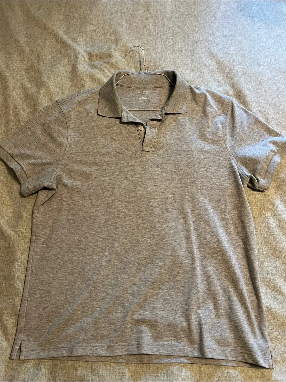 J. Crew Men’s Heather Gray Polo Flex Pique Untucked